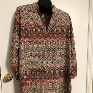 Paisley Shirt Dress Tab Sleeve
NWOT Plus Printed